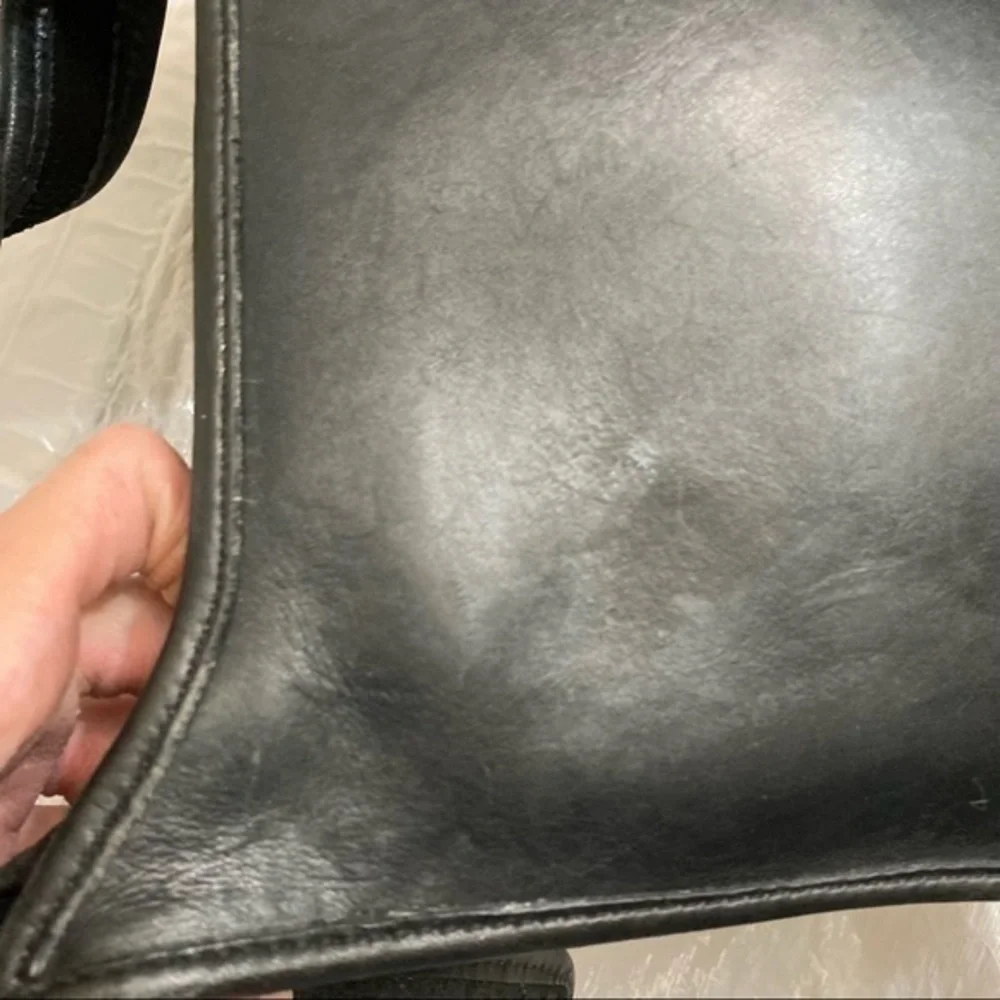 Coach black leather legacy zip bag 9966
